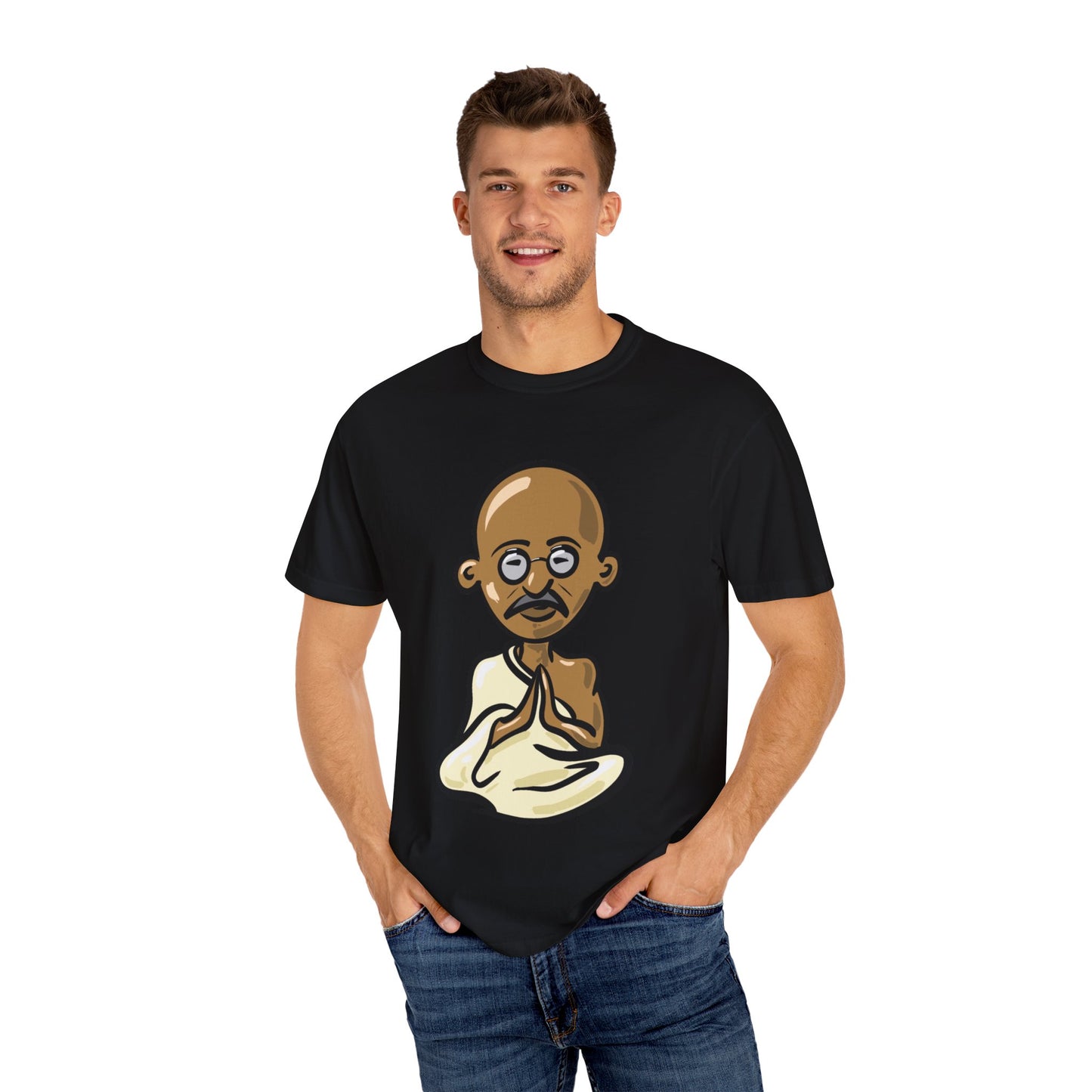 Unisex Garment-Dyed T-shirt Gandhi cartoon