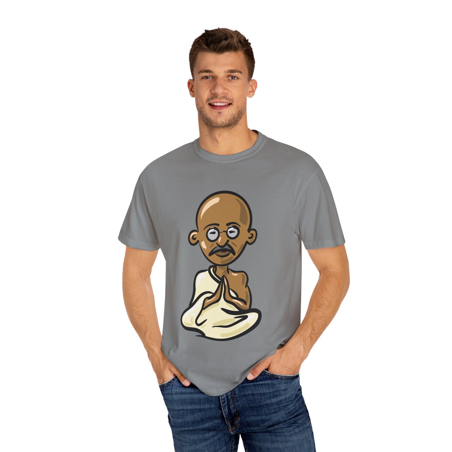 Unisex Garment-Dyed T-shirt Gandhi cartoon