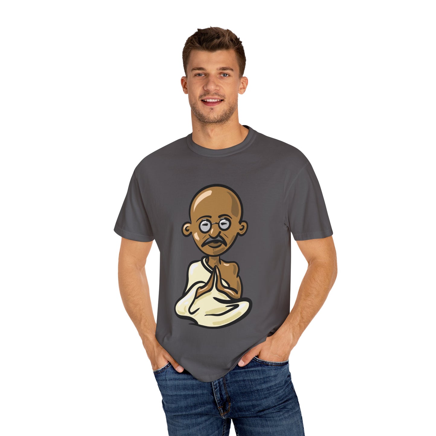 Unisex Garment-Dyed T-shirt Gandhi cartoon