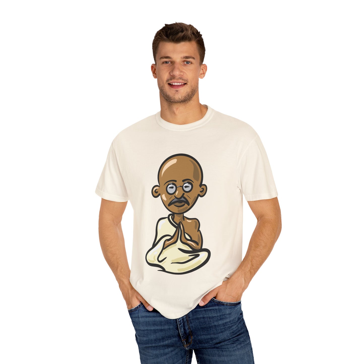 Unisex Garment-Dyed T-shirt Gandhi cartoon