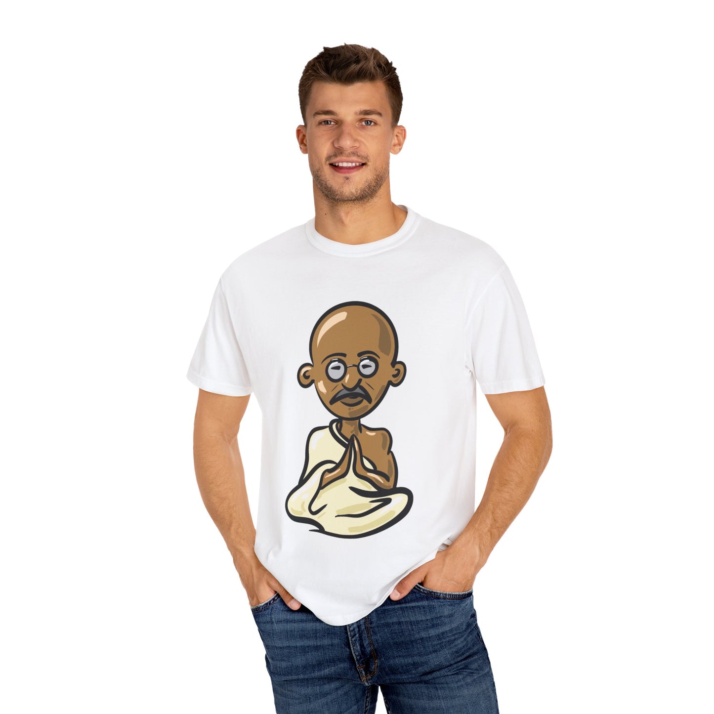 Unisex Garment-Dyed T-shirt Gandhi cartoon